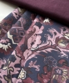 Bild 2 von Dirndlstoff Ornamentdruck dunkelblau burgunderrot rosa - 180 cm