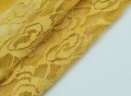 Reststück Spitzenstoff mit Elasthan -Stickerei -  gold senf- 100 cm