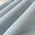Bild 1 von Jacquard Dirndl Stoff- knitterfrei - Ornamentmuster - altblau pastel cremeweiss - 190 cm