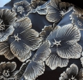 Bild 1 von Jacquard - Dirndlstoff  gewebt  Blume schwarz gold - 140 cm