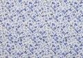 Baumwollstoff - millefiori Blumen - weiß blau -  50 cm