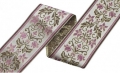 Borte Jacquardband Goblin Zierborte - lila gold lurex - 6 cm breit  3 Meter
