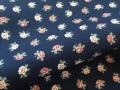 Reststück Dirndl Stoff Blumen - dunkelblau altrosa mint-  220 cm