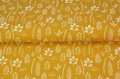 Dirndl Stoff Blumen - senfgelb -  50 cm