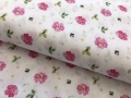 Dirndl Stoff Blumen - weiß beere grün - 50 cm