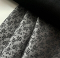 Bild 1 von Jacquard Stoff Trachten Dirndl  - knitterfrei - Blume - mittelgrau schwarz  - 50 cm