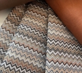 Bild 3 von Gobelin Jacquard - Dirndlstoff  gewebt  Zackenmuster  - senfgelb cognac braun creme   - 2x100 cm