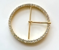 Bild 1 von Gürtelschnalle - Schließe - Strass goldfarben -  55 mm - 1 Stk