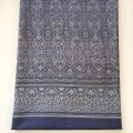 Bild 2 von Baumwollsatin  - Bordürenstoff Streifen - knitterarm  - grau blau sand Rapport 150x86cm