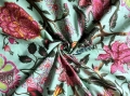 Bild 2 von Baumwollstoff - Indien  - blockprint Handdruck Blumen aqua pink - 50 cm