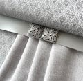 Bild 1 von Fischgrat Halbleinen Baumwoll-Leinenstoff - Twill  - hellgrau -  50 cm