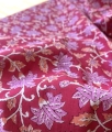 Bild 2 von Baumwollstoff Voile - Blumen  - dunkles korallenrot flieder pfirsich - 50 cm
