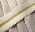 Gummiband für Trachtengürtel - creme gold 5 cm  - Dirndlgürtel elastisch
