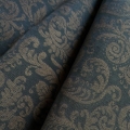 Bild 1 von Gobelin Jacquard - Dirndlstoff  gewebt  Ornamentmuster - dunkles petrolblau senfgelb - 200 cm
