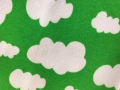 Reststück Stretchjersey Stoff - Wolken grün - 97 cm