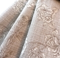 Bild 1 von Jacquard Stoff Trachten Dirndl - Blume - sand  beige - 195 cm