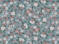 Baumwollstoff Popeline - kleine Blumen - altblau -  50 cm