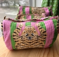 Kosmetiktasche Beautybag - Handdruck Stoff Indien - in 3 Größen