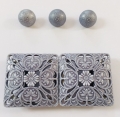 Bild 2 von Knopf - Dirndl - galvanisiert - zartblau