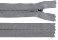 Nahtverdeckter Reißverschluss  - 18 cm -  mittelgrau