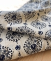 Bild 2 von Baumwollstoff Voile - Blumen  - creme blau - 50 cm