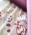 Bild 2 von Dirndlstoff Blumendruck beige weinrot rosa - 210 cm