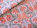 Reststück Dirndl Stoff Blumen - zartrosa koralle schilf - 105 cm