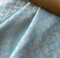 Bild 3 von Jacquard Stoff Trachten Dirndl - Blume - senfgelb gold hell türkis  - 50 cm