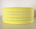 Gummiband für Trachtengürtel - 4 cm  - zitronen gelb lurex Dirndlgürtel elastisch gewebt