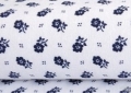 Rest Dirndl Stoff Blumen - weiß blau - 65 cm
