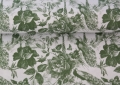 Dirndl Stoff Blumen - weiß olivgrün -  50 cm