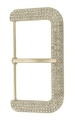 Gürtelschnalle mit Dorn  - Schließe - Strass goldfarben -  80 mm