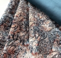 Bild 2 von Gobelin Jacquard  - petrol pastel cognac   - 2x100 cm