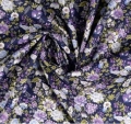 Bild 2 von Dirndl Stoff Blumen - dunkelblau flieder grün   - 50 cm