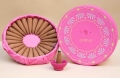 Bild 1 von Indische Räucherkegel - 25 Sück inkl. Ton-Untersetzer in handbemalter Geschenkbox - indische Rose