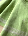 Bild 3 von Baumwollstoff - Indien  - handloom bestickt mit Rand pistazie grün creme - 50 cm