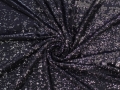 Paillettenstoff Glitzer - nicht dehnbar  - schwarz  - 50 cm