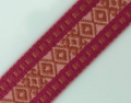 Borte Jacquardborte Webband Band  beere zimt  rosenholz -  45 mm breit  - 3 Meter