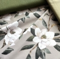 Bild 1 von Reststück Trachten Dirndl Stoff  Baumwolle - knitterarm - Blumen -altgrün dunkelgrün  160 cm