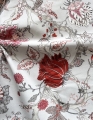 Bild 2 von Trachten Dirndl Stoff - knitterarm - Blumen - zartgrau rot  - 200 cm