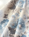 Bild 2 von Canvas Stoff  Leinenoptik - knitterarm - Blumen -  sand grau blau - 210 cm