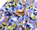 Bild 1 von Baumwoll Stretch Satin-Stoff - Blumen flieder  cognac  grün - 50 cm