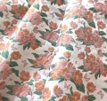 Jacquard - Dirndlstoff gewebt Blumen  - knitterarm - silbergrau rosa pfirsich grün - 180 cm
