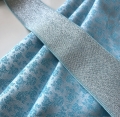 Bild 4 von Jacquard Stoff Trachten Dirndl  - Blume - zartblau türkis  - 50 cm