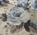 Bild 1 von Dirndl Stoff  Leinenoptik - knitterarm - Blumen -  sand grau blau - 190 cm