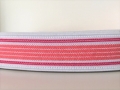 Gummiband für Trachtengürtel - 2 cm  - weiß koralle pink Streifen - Dirndlgürtel elastisch gewebt