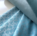 Bild 2 von Jacquard Stoff Trachten Dirndl  - Blume - zartblau türkis  - 50 cm