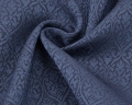Wollsatin Jacquard Mischgewebe knitterfrei Ornamentmuster - dunkelblau  - 50 cm