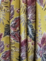 Bild 2 von Trachten Dirndl Stoff - knitterarm - Blumen Blätter groß - senfgelb aubergine - 200cm