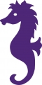 Bügelmotiv Seepferdchen - violett